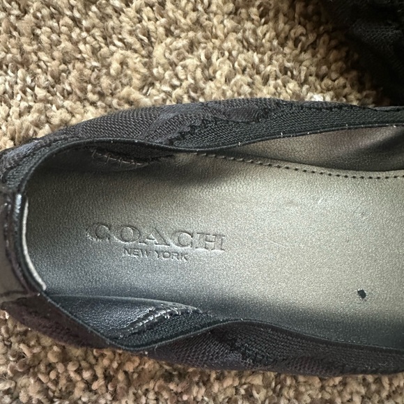 Coach Chelsea Slip On Flats Black Logo Women’s Size 7 - Picture 3 of 5